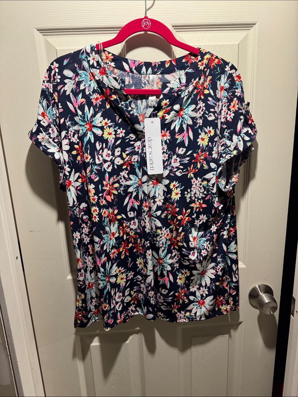 Clear Scarflet Navy Floral Short Sleeve Tee